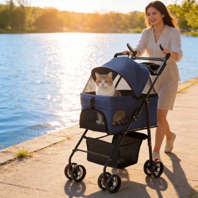 Shock-Absorbing Pet Stroller Wheels